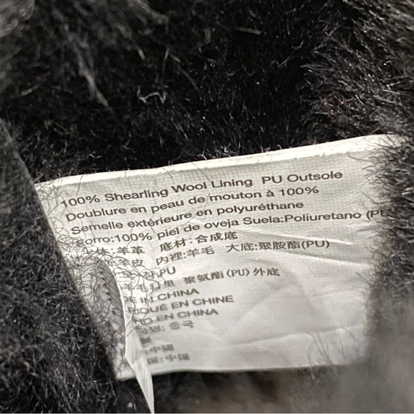 KIRKLAND Signature Genuine Sheepskin Black Shearling Short Boots Size 8 - Picture 11 of 11